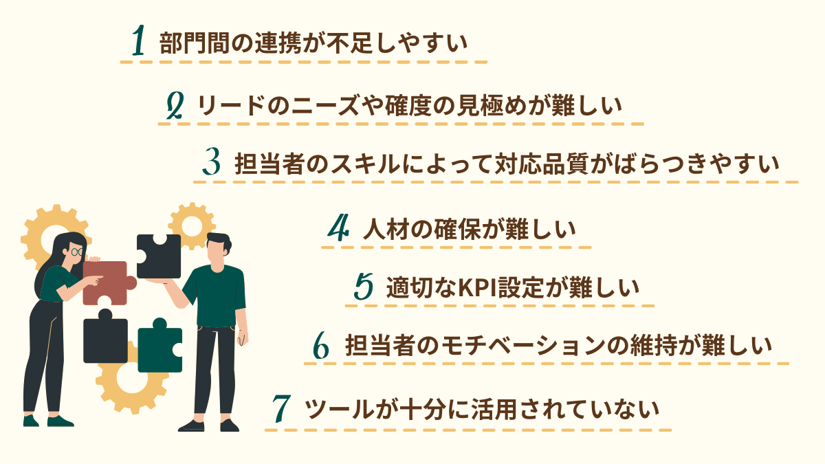 インサイドセールスのよくある課題