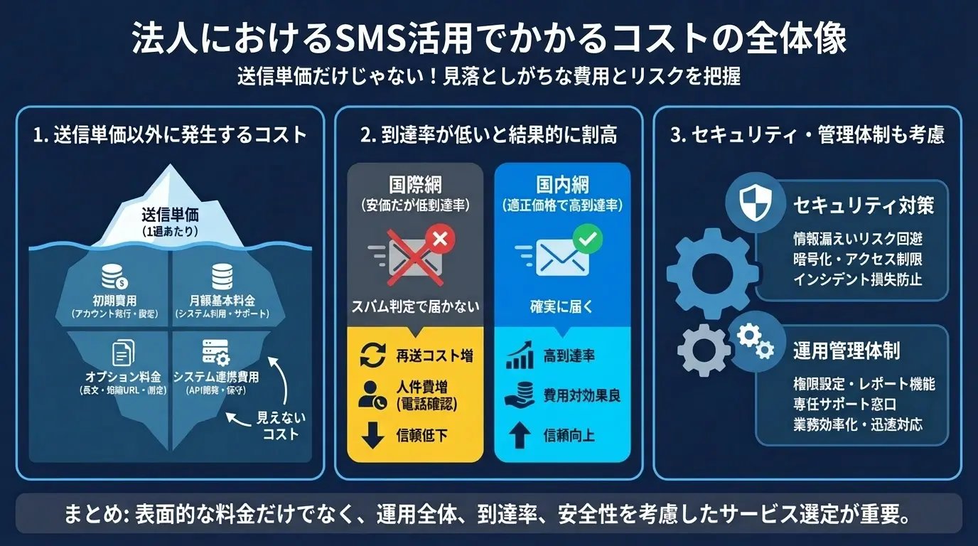 法人におけるSMS活用でかかるコストの全体像