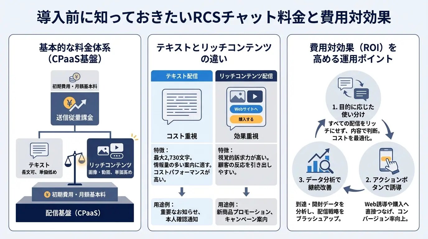 導入前に知っておきたいRCSチャット料金と費用対効果