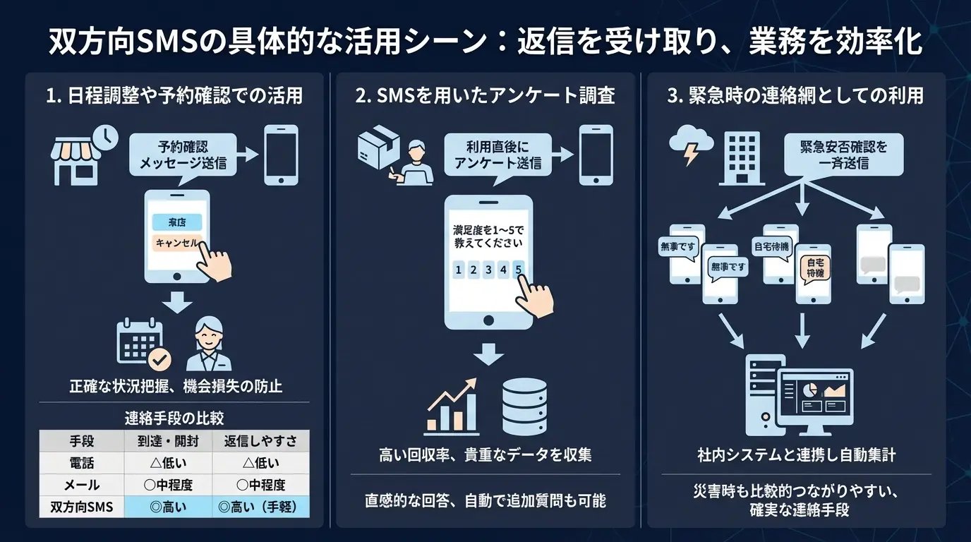 双方向SMSの具体的な活用シーン